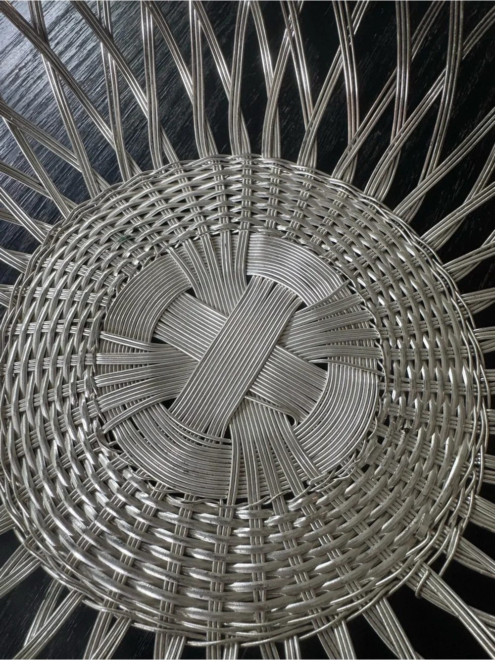 Vintage MCM Round Wire Basket